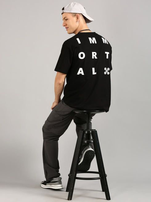Black Printed Oversized T-shirt